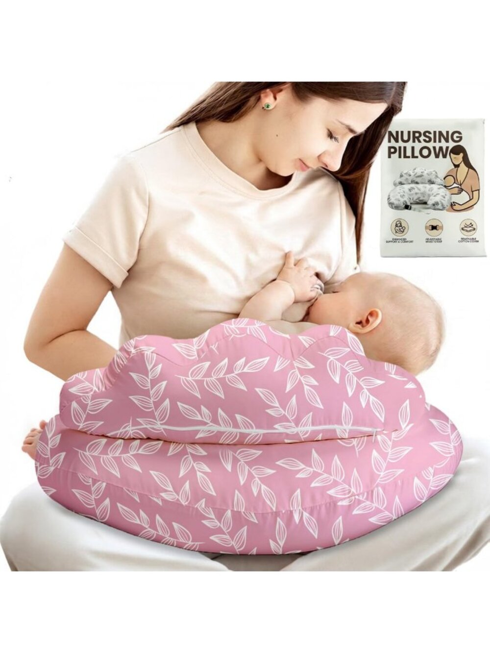 Comfortable Nursing Pillow for Breastfeeding | Adjustable Waist Strap